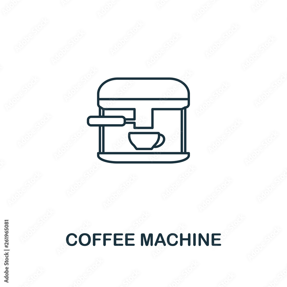 Poster coffee machine icon. thin line symbol design from coffe shop icon collection. ui and ux. creative si