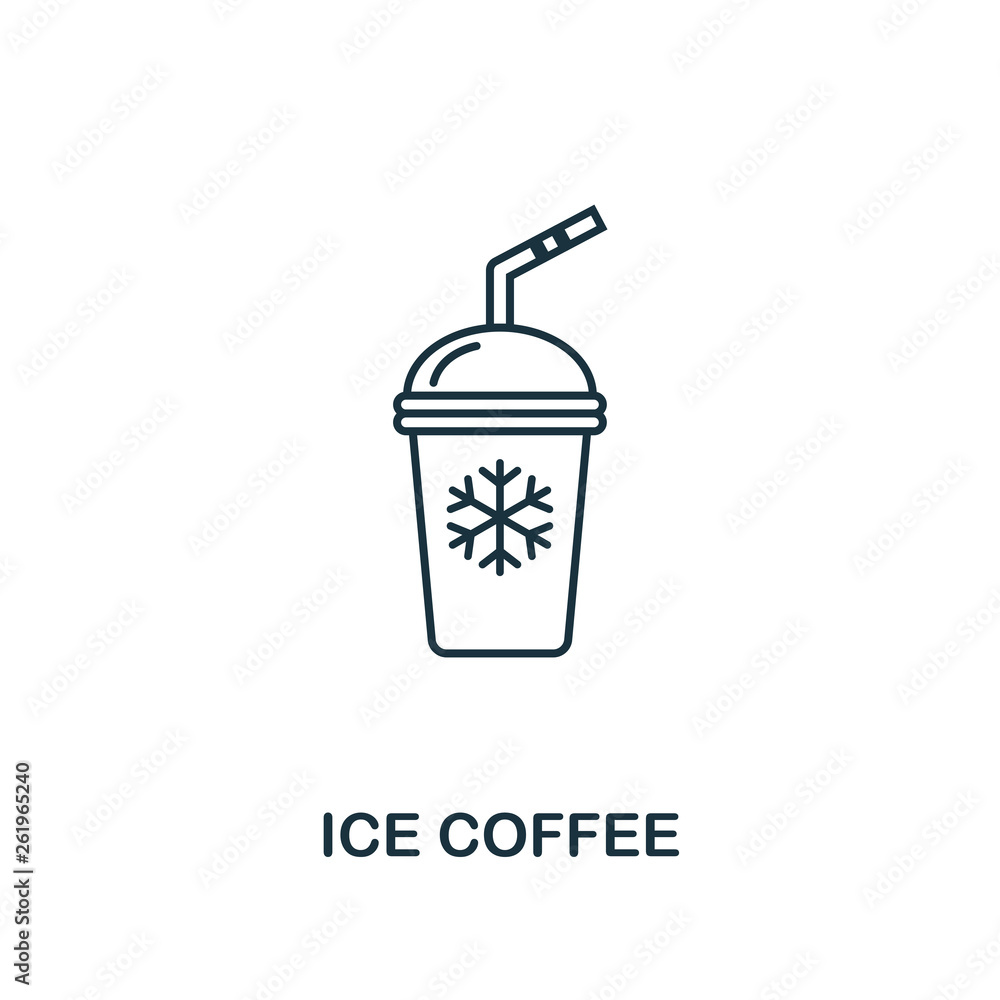 Poster ice coffee icon. thin line symbol design from coffe shop icon collection. ui and ux. creative simple