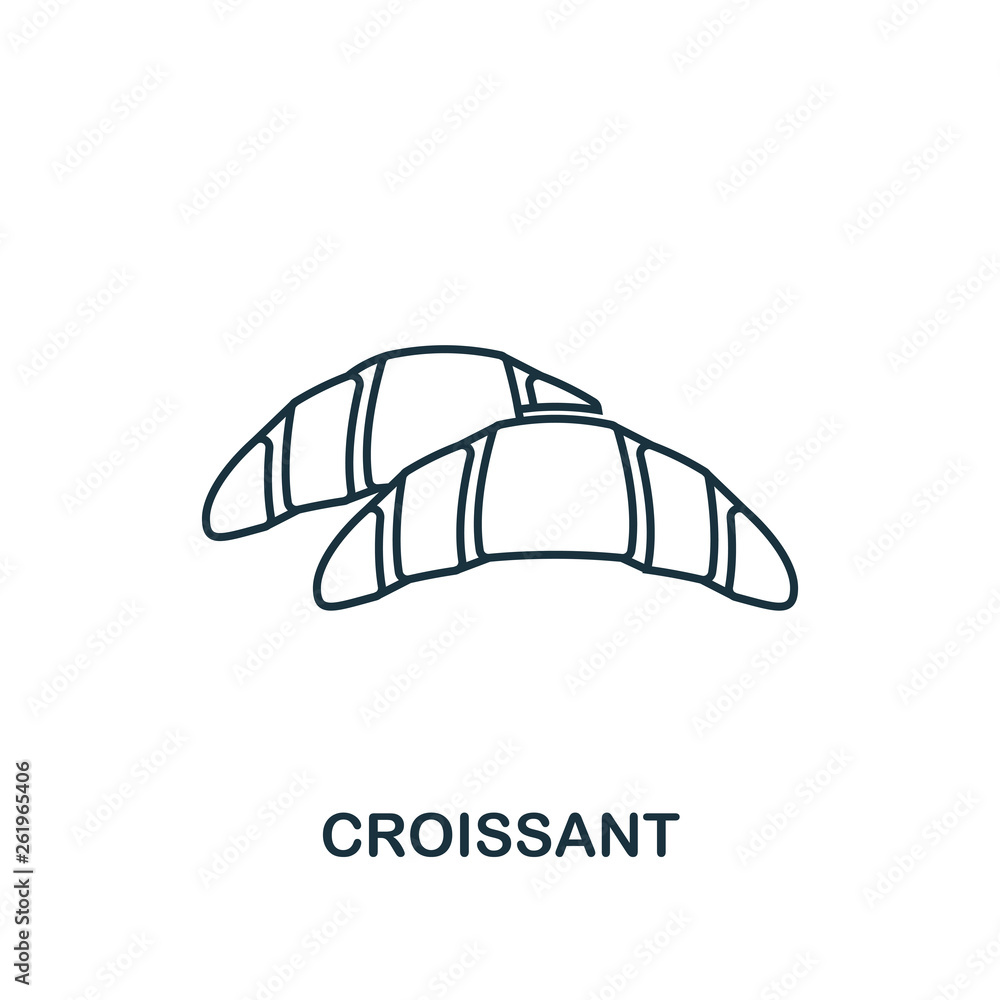 Poster croissant icon. thin line symbol design from coffe shop icon collection. ui and ux. creative simple 