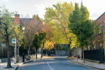 Morning view of cityscape in the town