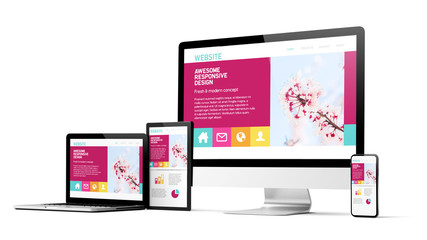 responsive design website homepage devices collection mockup