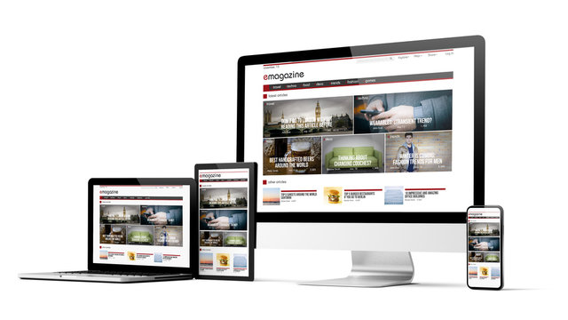 responsive design website e-magazine devices collection mockup