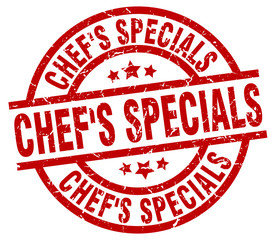 chef's specials round red grunge stamp