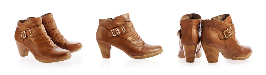 Womans brown leather boots - Powered by Adobe