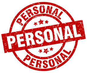 personal round red grunge stamp