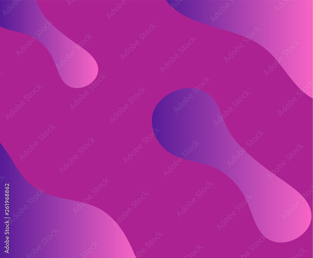 Aufkleber Fluid landing page background with geometric form. Geometric background. Dynamic shapes composition. Trendy and modern background color. Cool banner design template in purple.