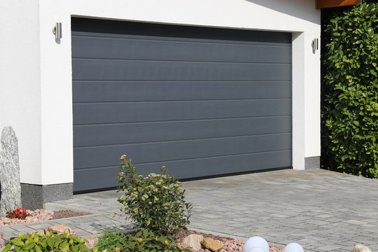 Modern new garage door (sectional door)