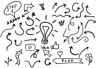 Swishes, swoops, emphasis doodles. Highlight text elements, calligraphy swirl, tail, flower, heart, graffiti crown.