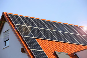 Roof with solar panels