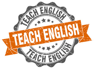 Obraz premium teach english stamp. sign. seal