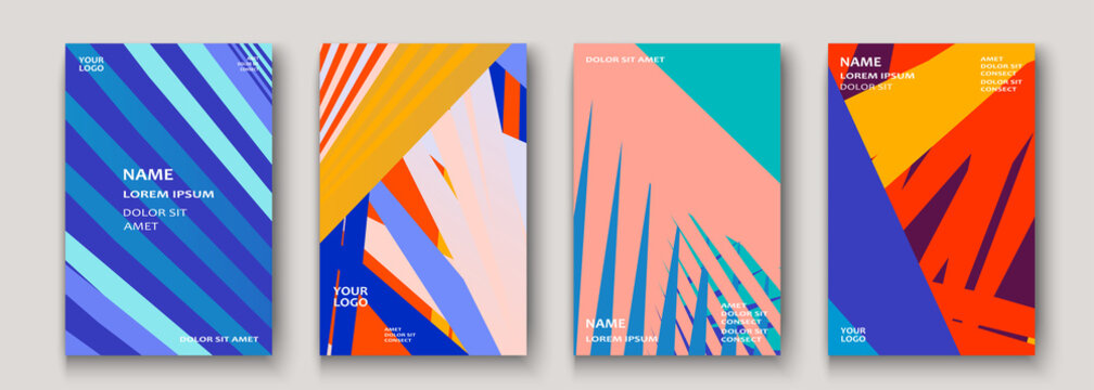 Minimal modern cover collection design. Dynamic colorful gradients flat colors in retro 90s style. Future geometric patterns lines. Trendy minimalist poster template vector background for business