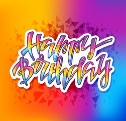 Cute lettering label banner - Happy birthday party