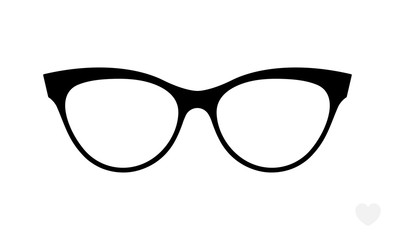 Fototapeta premium Glasses vector. Accessory art black collection cool flat design. Vector illustration of elegan spectacles in black frame white background