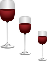 wine glasses on white background