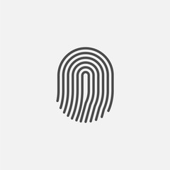 Fingerprint icon isolated on white background. Vector illustration.