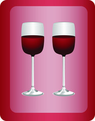 glass of wine in the frame