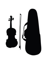 Violin Silhouette, art vector design