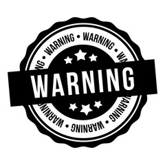 Warning Stamp. Text inside. Eps10 Vector Badge.