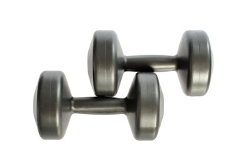 Dumbbells for fitness isolated on white