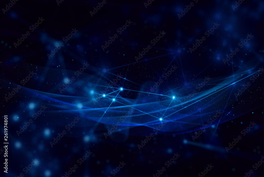 Poster ai robotic, signal of data, social internet of things, technology abstract futuristic cyber net web 