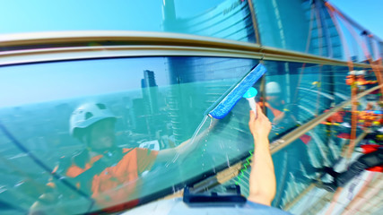 Abseil window cleaning