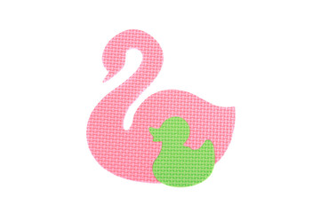 Image of colored Swans, white background