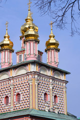 Architecture of Trinity Sergius Lavra, Sergiyev Posad, Russia. Color photo.