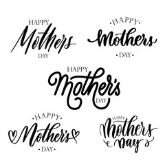 Set of 3 lettering stickers - Happy Mother's day.
