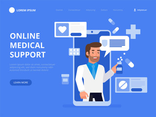 Online medical support, diagnosis and treatment. Online doctor consultation