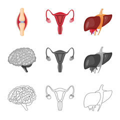 Isolated object of biology and scientific sign. Set of biology and laboratory stock symbol for web.