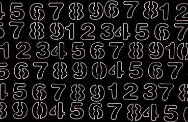 Colorful numbers set. Abstract background. Numbers hand written. 