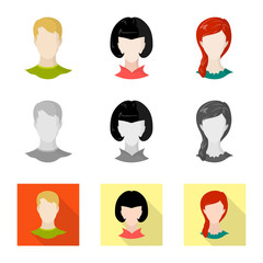 Vector illustration of professional and photo icon. Set of professional and profile stock symbol for web.