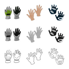 Isolated object of silhouette and safety symbol. Collection of silhouette and comfort stock vector illustration.