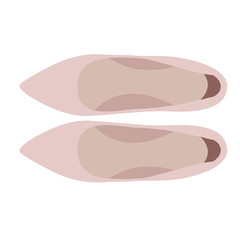 women's shoes, top view, isolated
