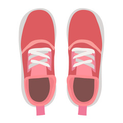 sneakers shoes, top view, isolated