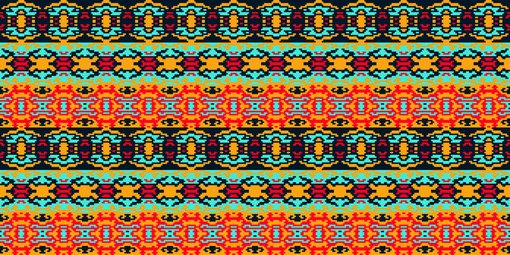 Horizontal seamless pattern winter design. Ethnic textile print. Vector fashion background.