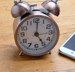 Vintage alarm clock set for 5am 