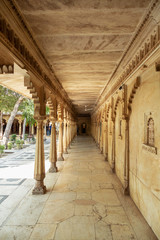 Fototapeta na wymiar Corridor of City Palace, Udaipur, Rajasthan.