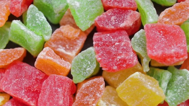 Close-up Of Candied Fruit Mix Rotating