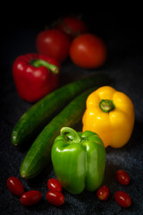 bell pepper on wooden background