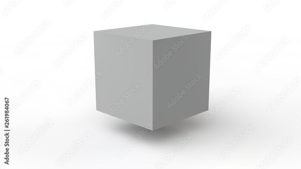 Poster 3d rendering of a cube, a geometric figure isolated on a white background. the idea of correctness, 