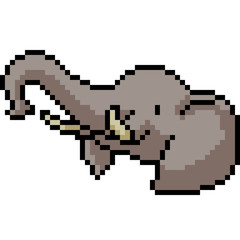 vector pixel art elephant head
