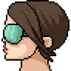 Fototapeta premium vector pixel art woman head