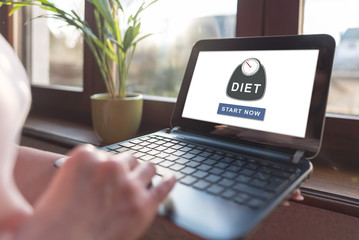 Diet concept on a laptop screen