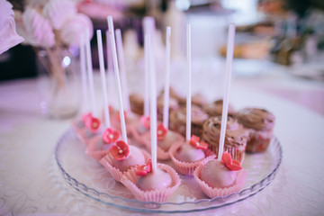 Wedding Table with sweets, candies, dessert