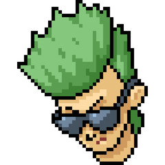 Obraz premium vector pixel art boy head