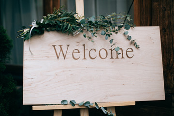 wedding board welcome