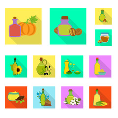Fototapeta premium Vector illustration of bottle and glass icon. Set of bottle and agriculture vector icon for stock.