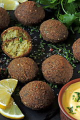 Fresh falafel. Middle Eastern cuisine. Healthy food.