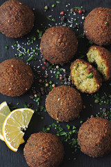 Fresh falafel. Middle Eastern cuisine. Healthy food.
